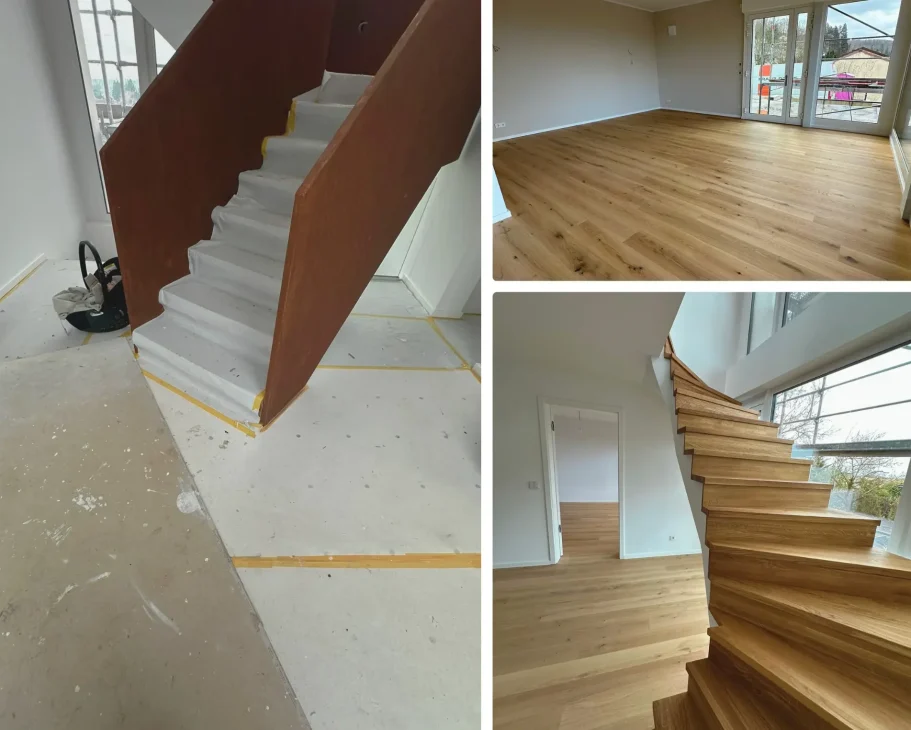 Vorher-Nachher-Vergleich bei einer Bauendreinigung - Jetzt Reinigung nach Renovierung oder Sanierung anfragen hessenweit